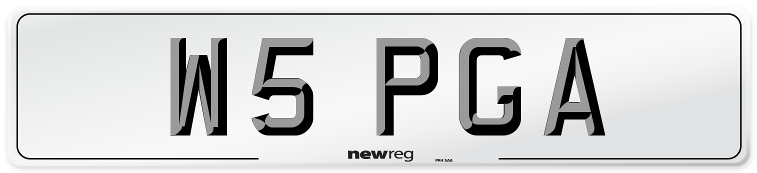 W5 PGA Number Plate from New Reg